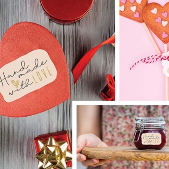 50 HANDMADE WITH LOVE Business Stickers Special Cut 1.75" x 2.75" - Picture 6 of 10